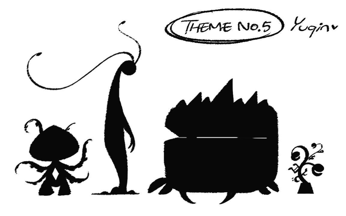 Floating marketplace silhouette