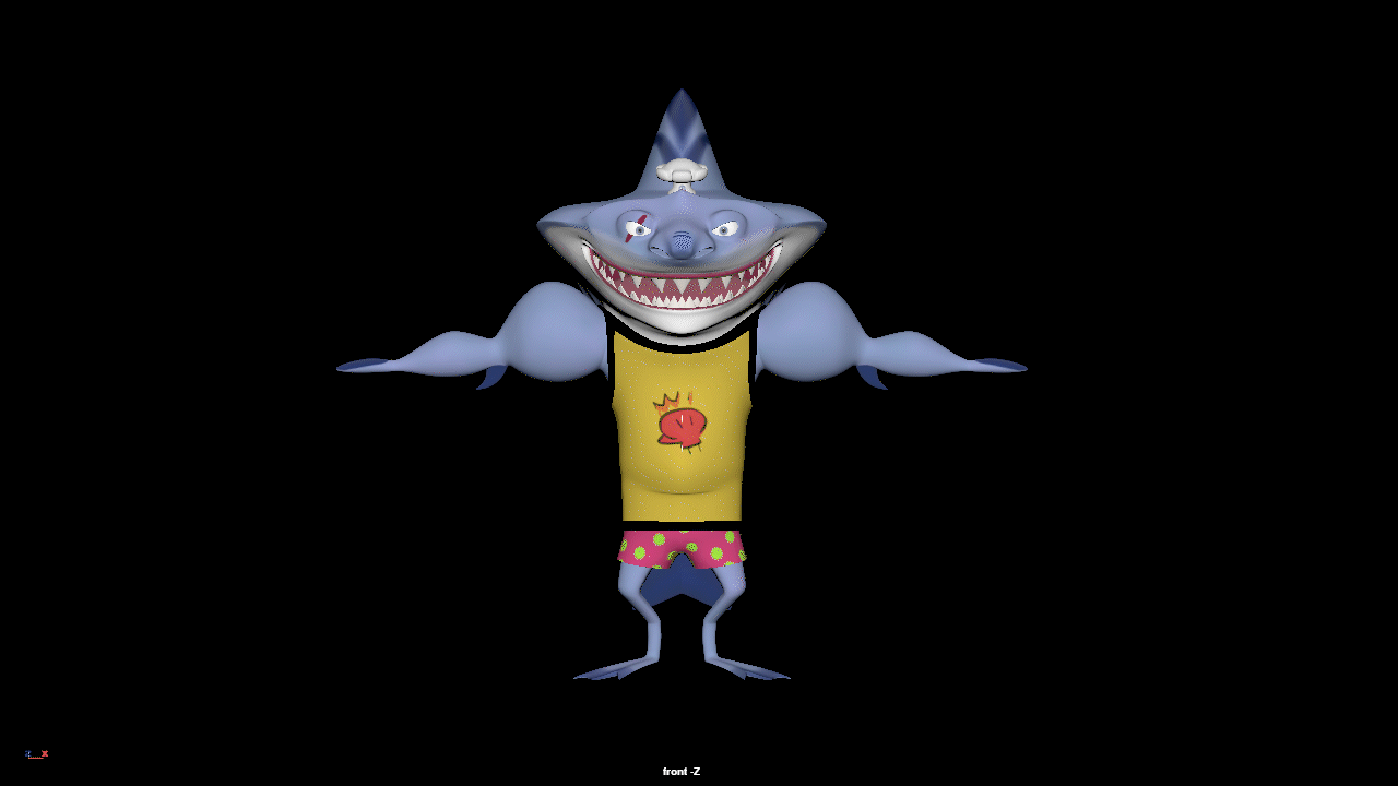 Turnaround animation of Chef Shark character model